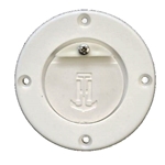 TH Marine Flush Mount Scupper w/flapper - White